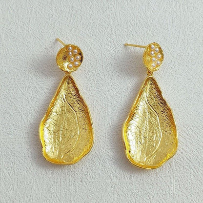 Vintage Inspired Textured Waterdrop Earrings