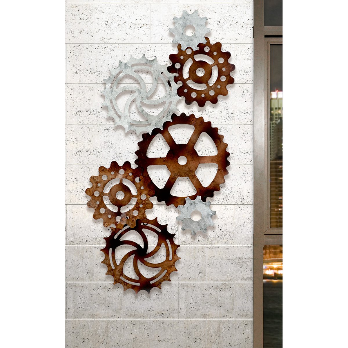 Metal wall relief “gears”