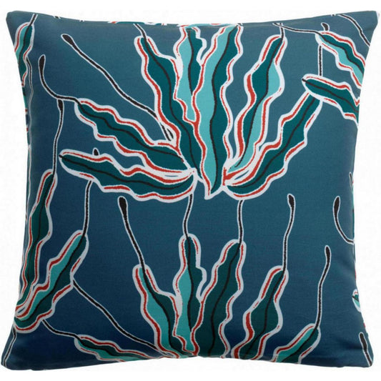 Alga outdoor printed cushion Indigo 45 x 45