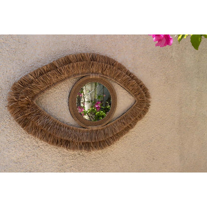 The Raffia Eye Mirror - Natural - M