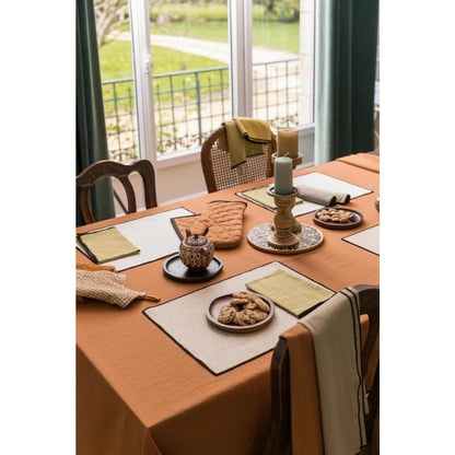 Recycled tablecloth Grace Caramel 170 x 300
