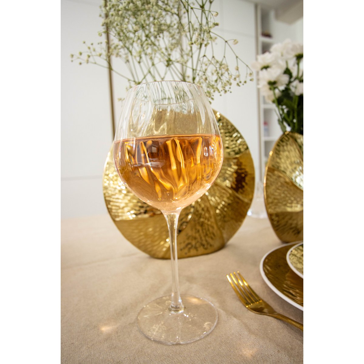 Wave wine glasses - Lot of 6