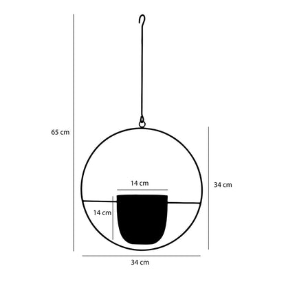 Flowerpot hanging inside Dexter Black