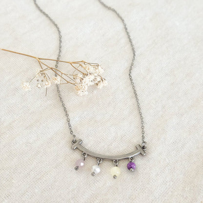 Gemstone pendants necklace - silver