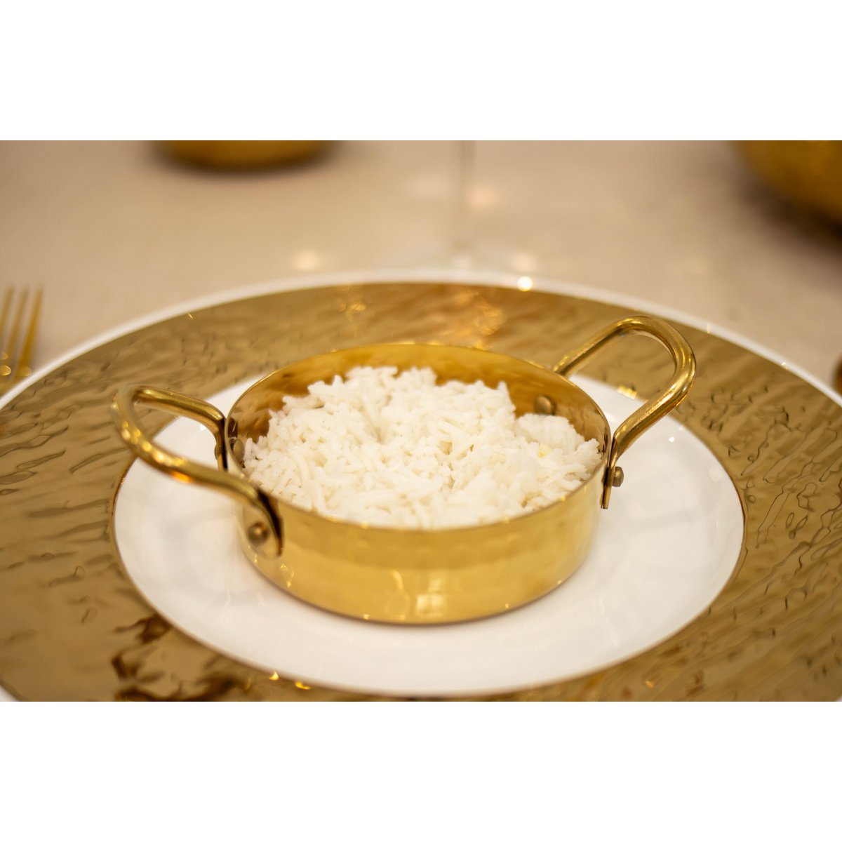 Mini golden saucepan with two rounds 10.5x10.5x3.5cm