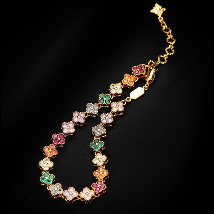 Kaleidoscope Clover Crystal Bracelet