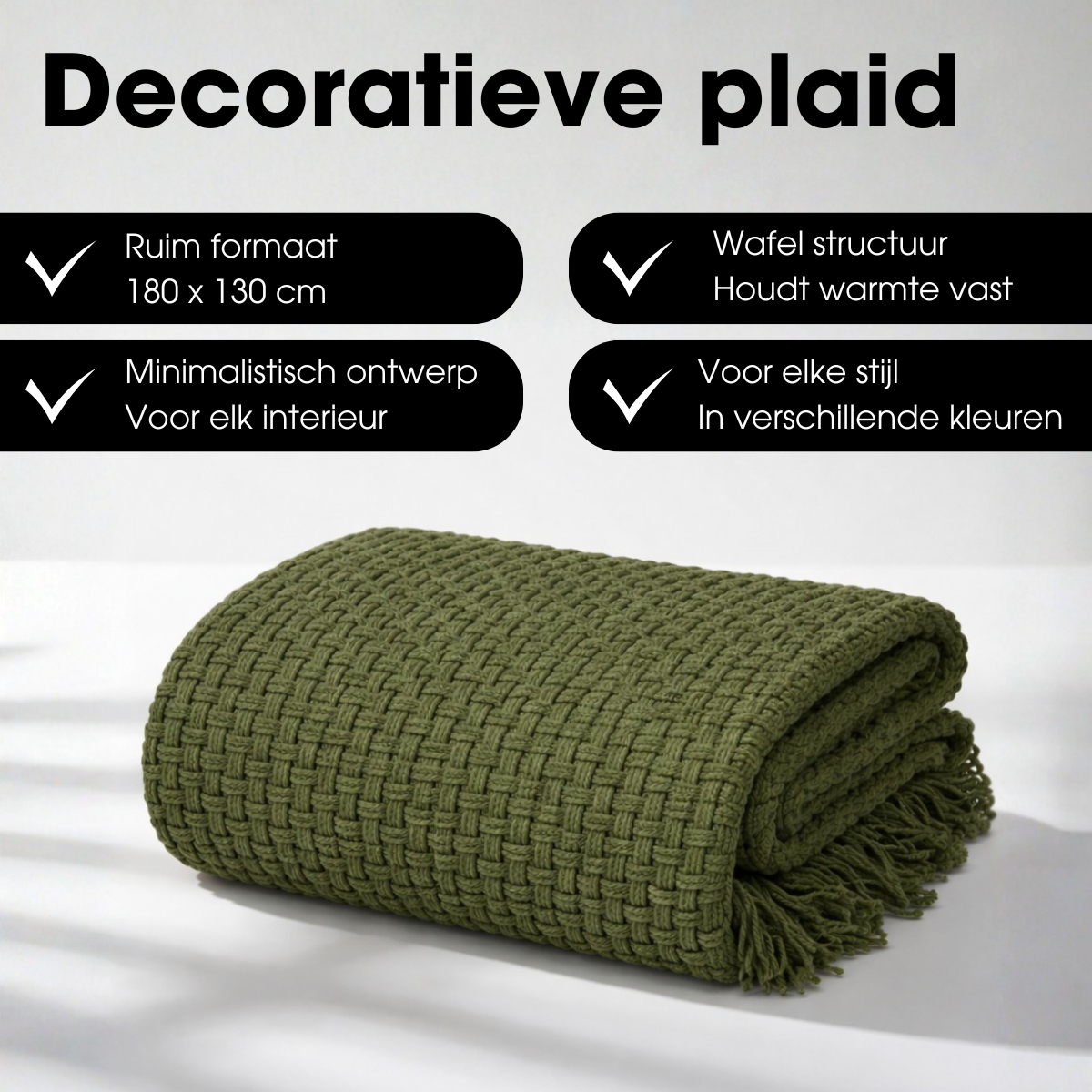 Plaid Cosenza Donkergroen