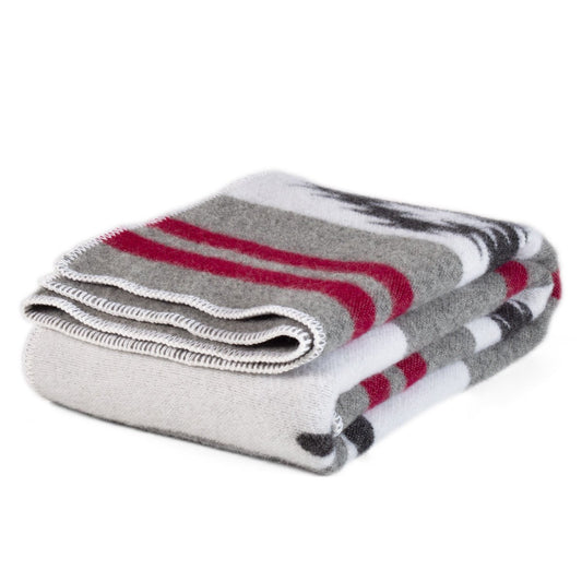 Wool Throw Blanket CARPATHIAN - grey