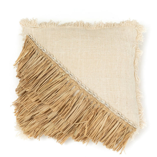 The Raffia Cotton Cushion Cover - Natural White - 60x60