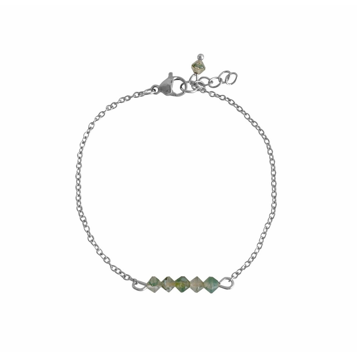 Moss Agate Bracelet - Silver