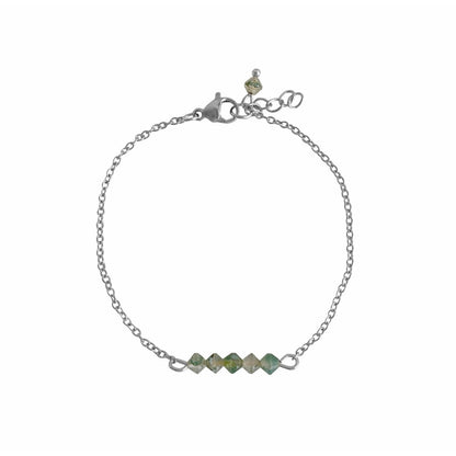 Moss Agate Bracelet - Silver