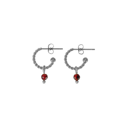 Earrings Garnet - Silver
