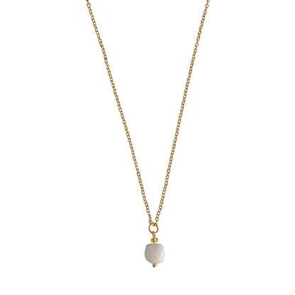 Moonstone Faceted Necklace - Gold