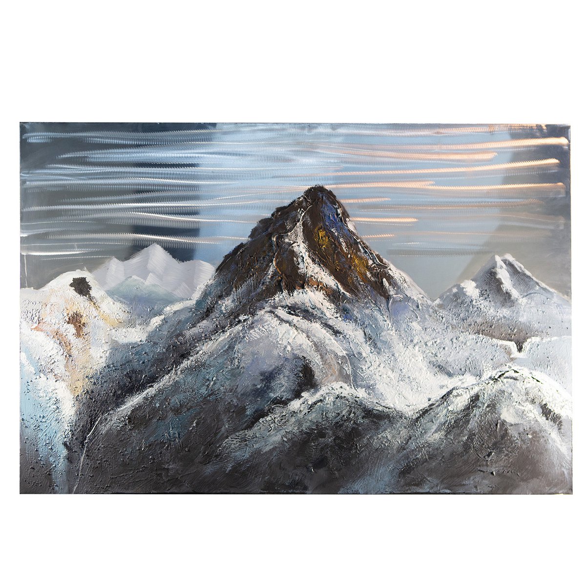 Aluminum/linen 3D picture "Mountain" 150x100