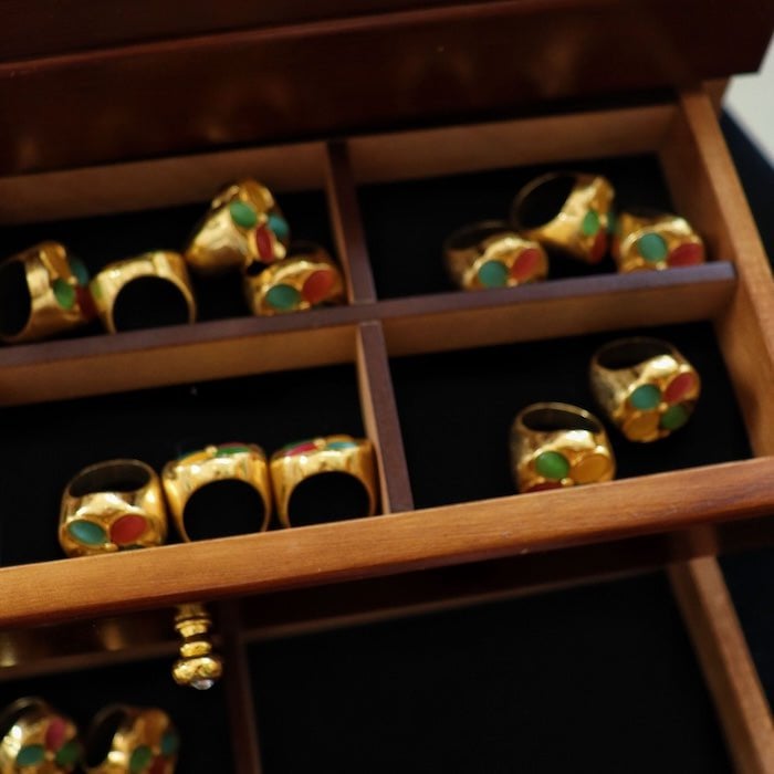 Vintage Floral Mosaic Dome Ring