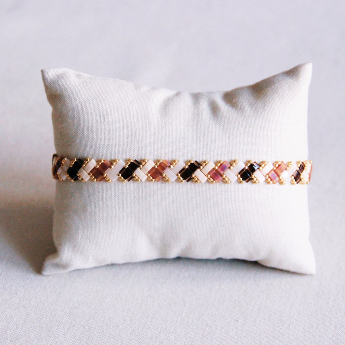 Braided Tila Bead Bracelet - Nude Colors