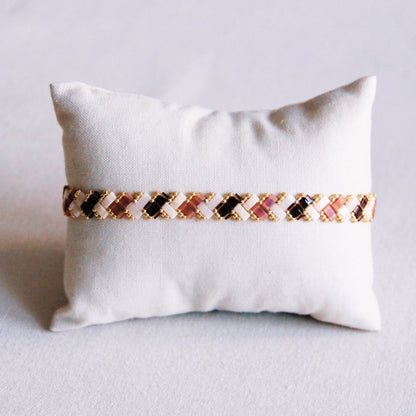 Braided Tila Bead Bracelet - Nude Colors