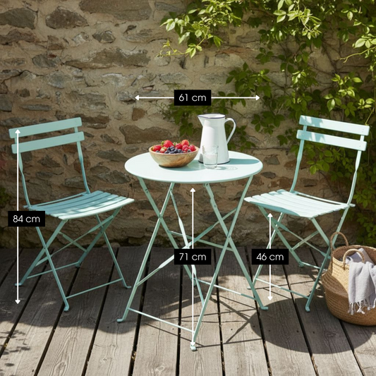 Garden bistro set Laurence Light green