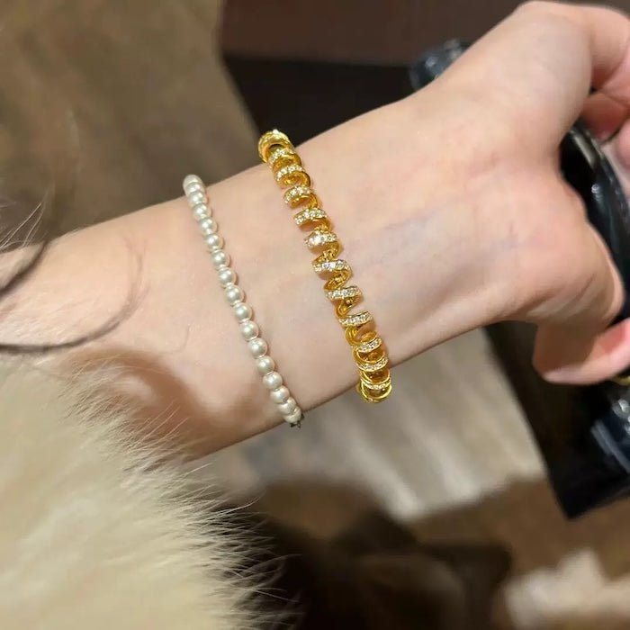 Dazzling Spiral Link Statement Bracelet
