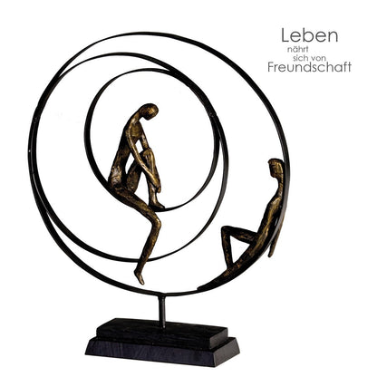 Poly/metal sculpture "Patience" bronze colored H41/W34cm