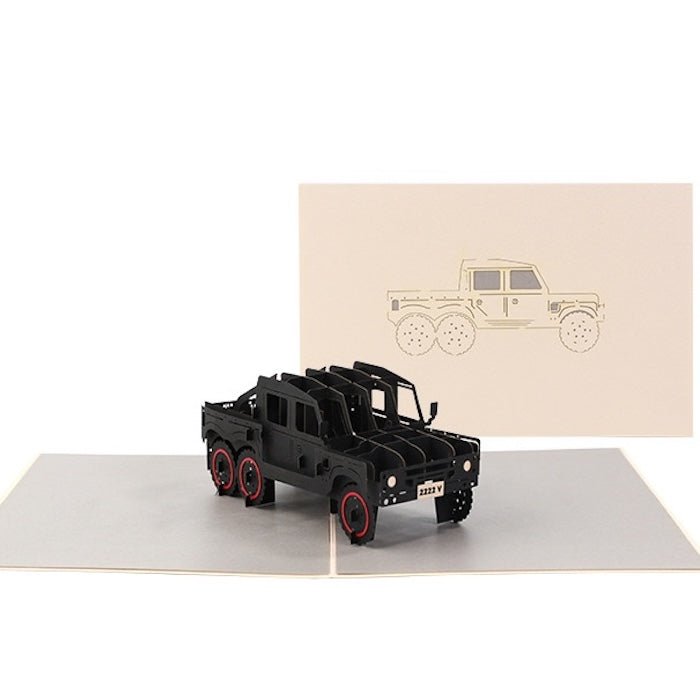 3D Card for Him for Dad - Jeep and Motorbike Design