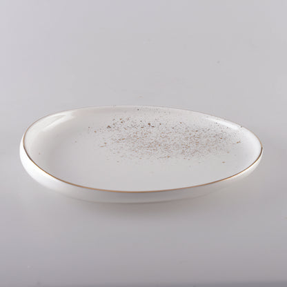 OVAL DESSERT PLATE BLANCH FLASH OR