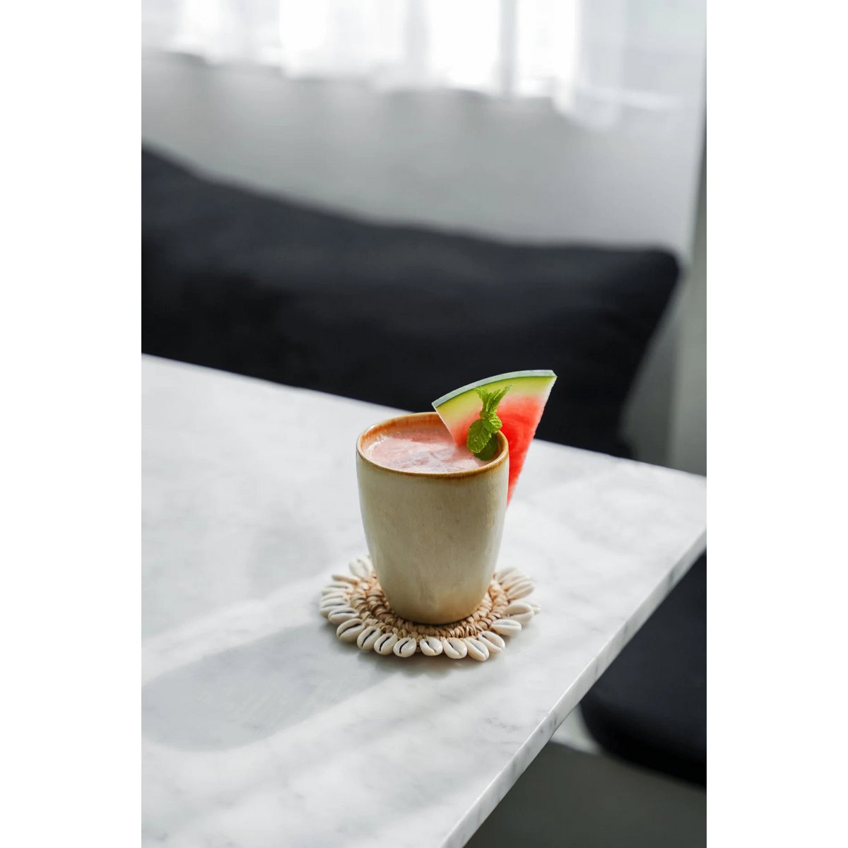 The Raffia Shell Coaster - Natural