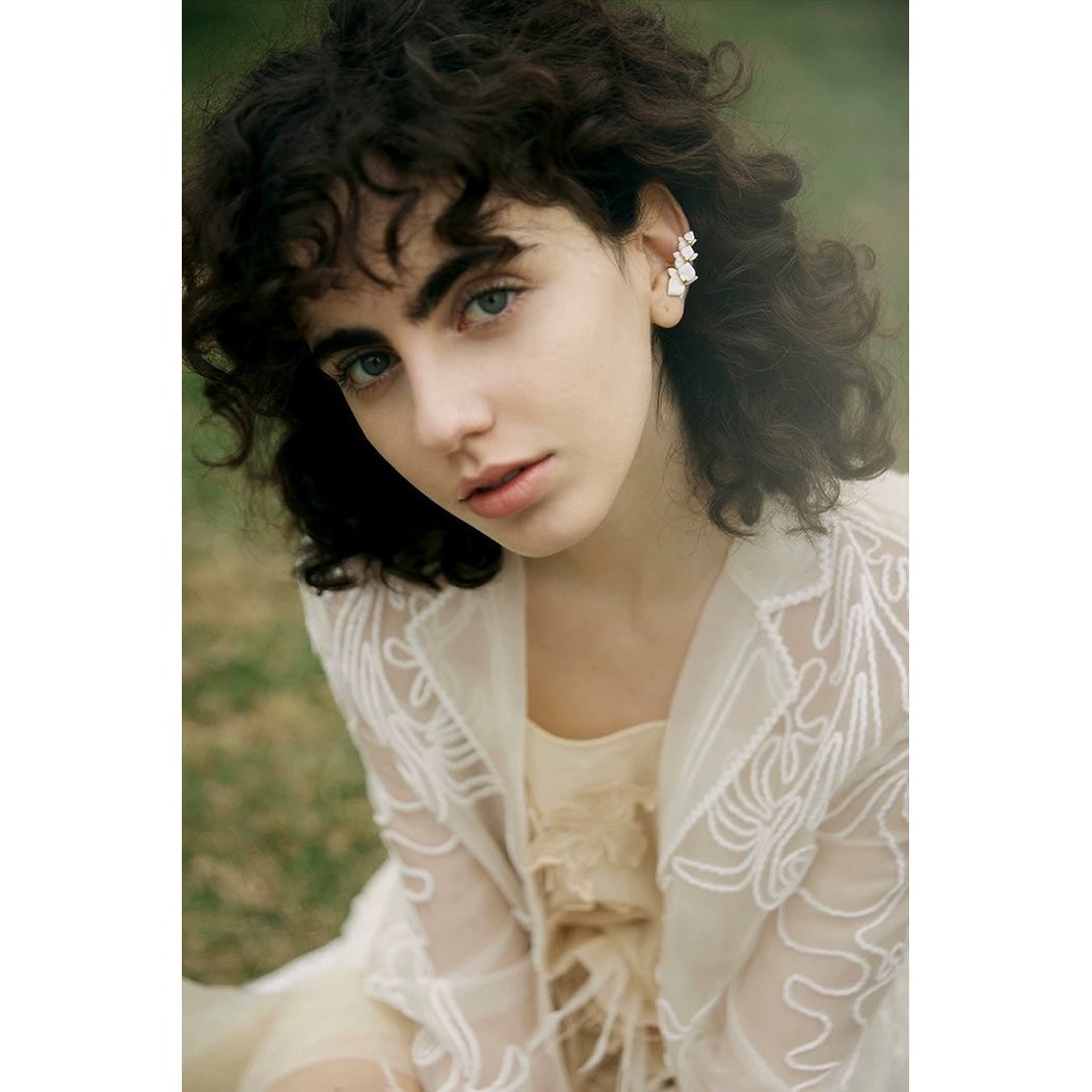 White Orchids Flower Ear Cuff-One Piece-For Left Ear