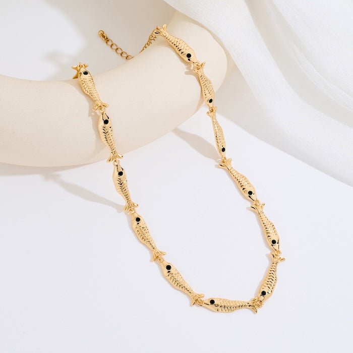 Vintage Cute Fish Link Necklace