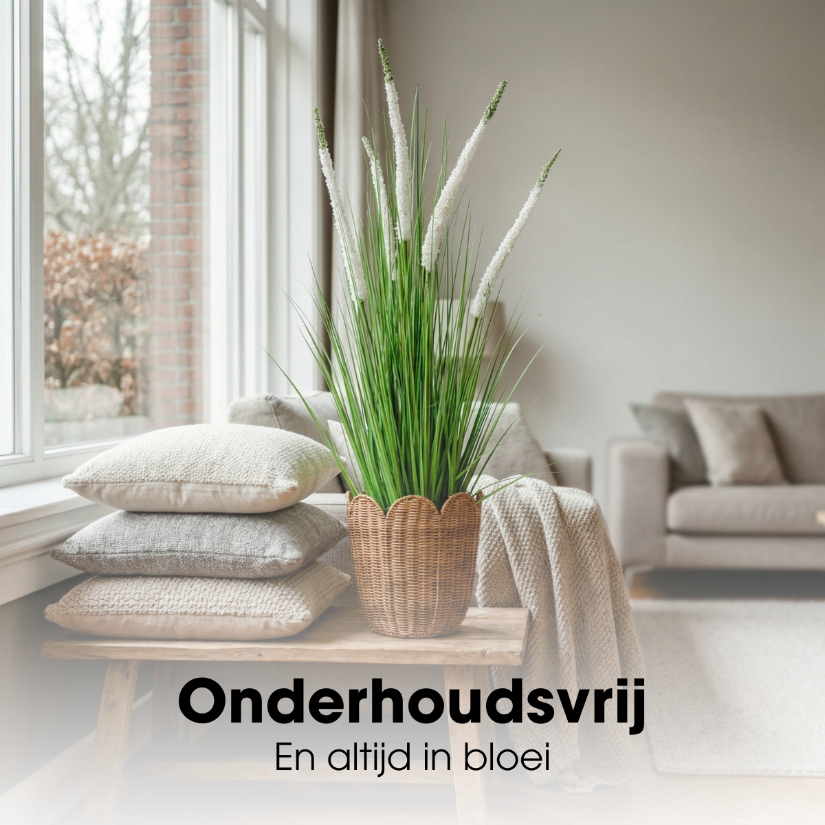 Artificial Plant Ornamental Grass White