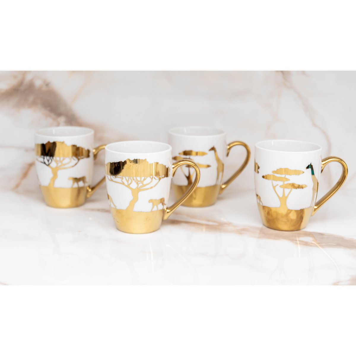 GOLDEN SAVANNA MUGS - SET OF 4