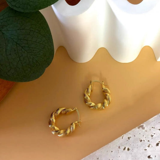 Vintage Styled Braided Hoop Earrings