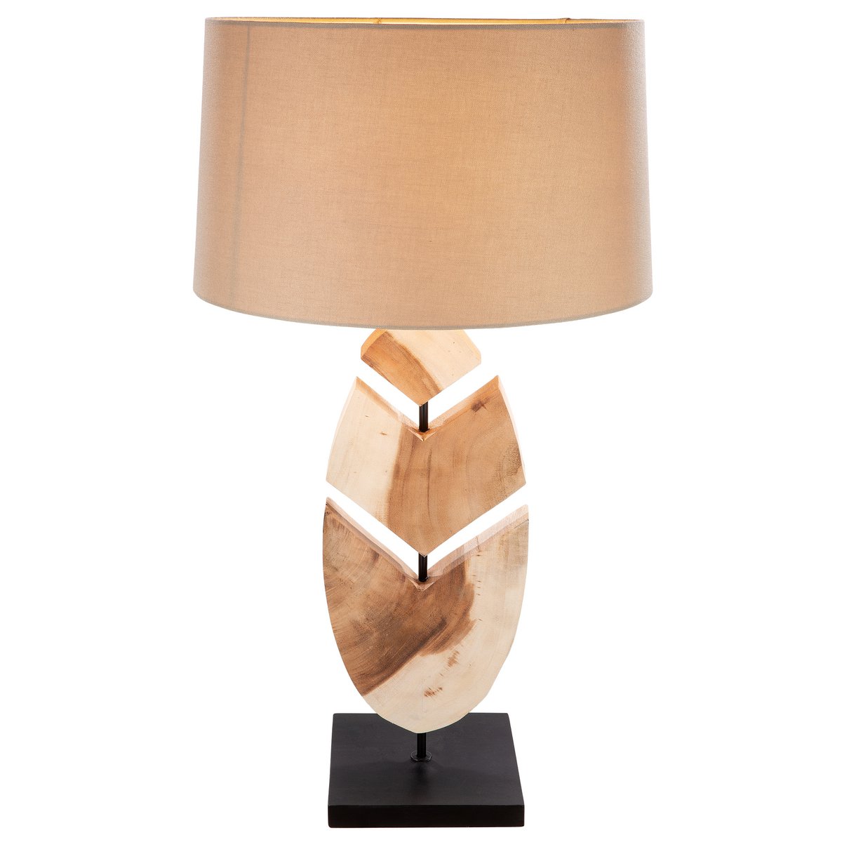 Wooden lamp "Wooden Feather" natural/ black