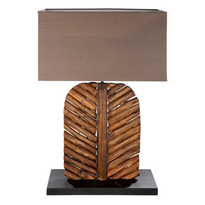 Wooden lamp "Foglia" brown/ black