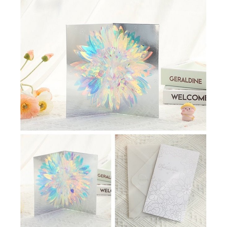 3D Gift Card-Sparkling Flower Gift Card