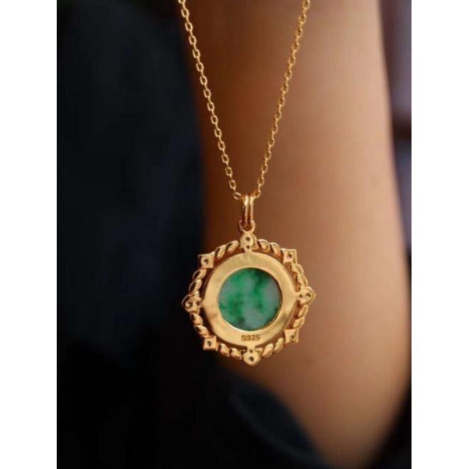 Royal Jade Round Pendant Necklace