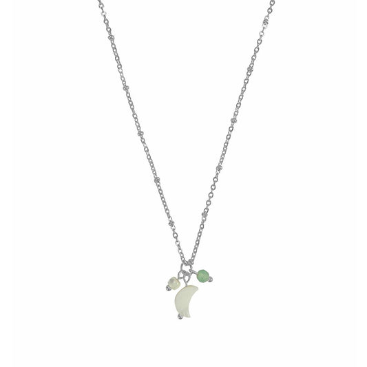 Necklace Shell Moon & Aventurine - Silver