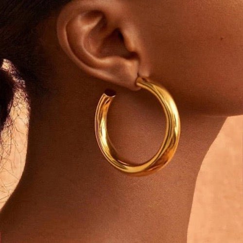 Bold Chic Large Golden Hoop Earrings