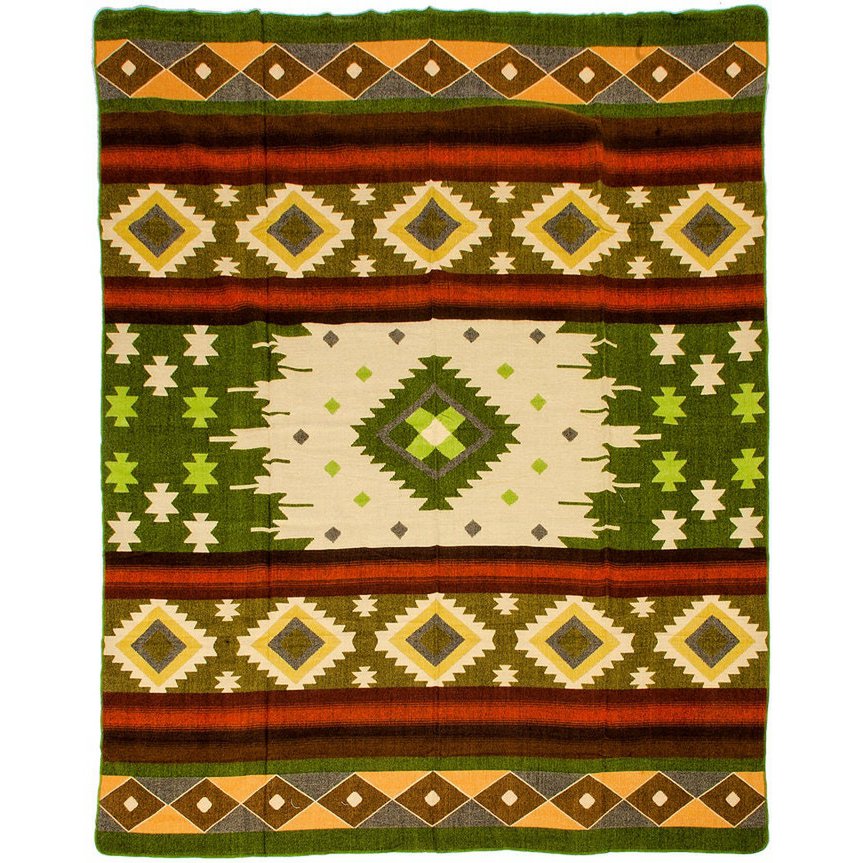 Ecuadorian alpaca blanket | native blanket | Quilotoa Green