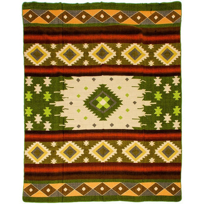 Ecuadorian alpaca blanket | native blanket | Quilotoa Green