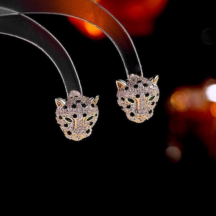 Luxury Leopard Gold Plated Stud Earrings