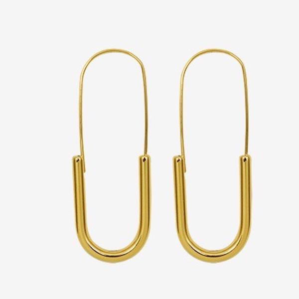 Minimal Design Paper Clip Hoop Earrings