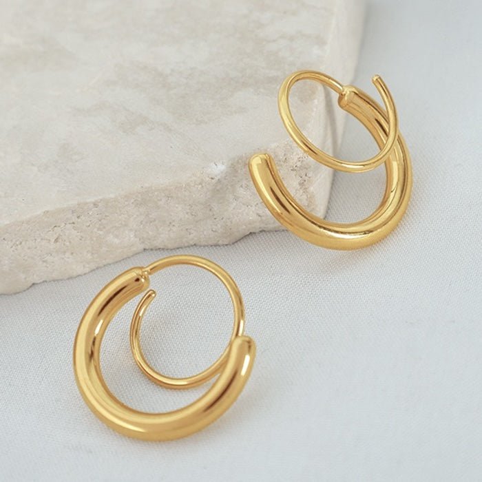 Geometric Spiral Line Earrings