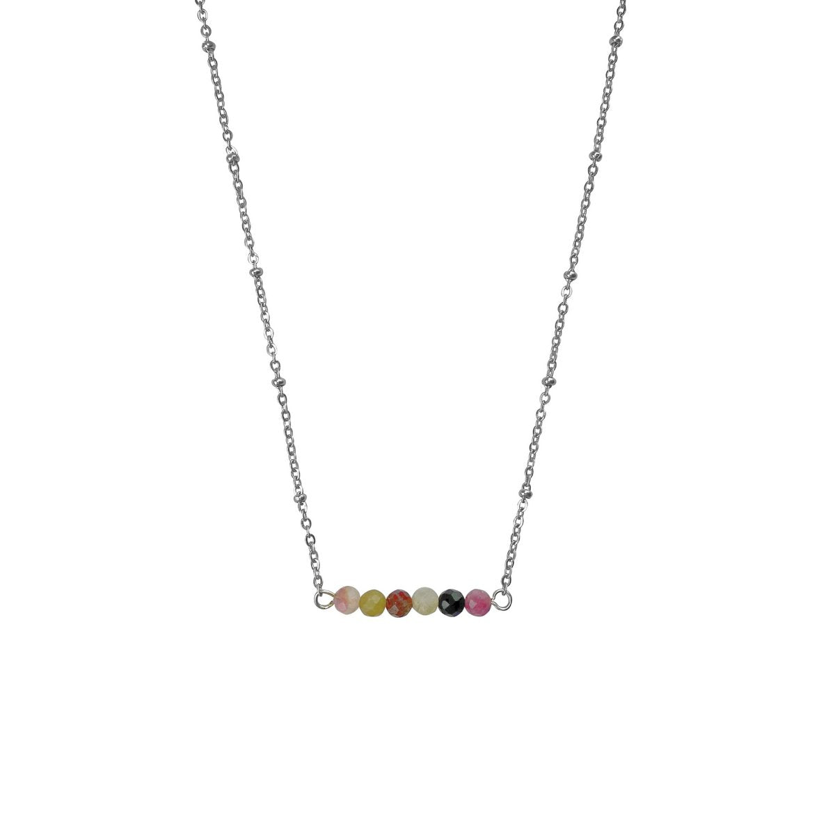 Necklace Watermelon Tourmaline - Silver