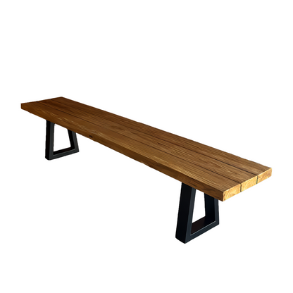 Bench With Iron Legs - Natural - 280