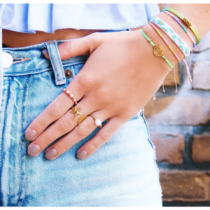 R617 - Stainless steel minimalist braided ring - gold