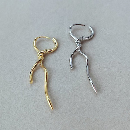 Unique Design Twisted Knot Slim Earrings-One Pair