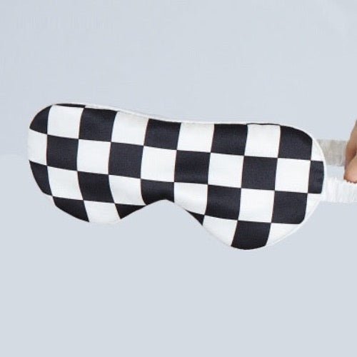 100% Silk Sleep Mask-Strips n Checkboard Patterns-Oversize
