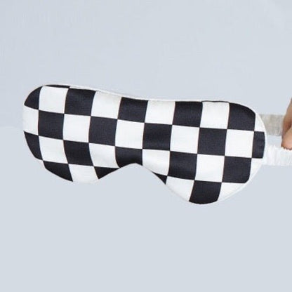 100% Silk Sleep Mask-Strips n Checkboard Patterns-Oversize