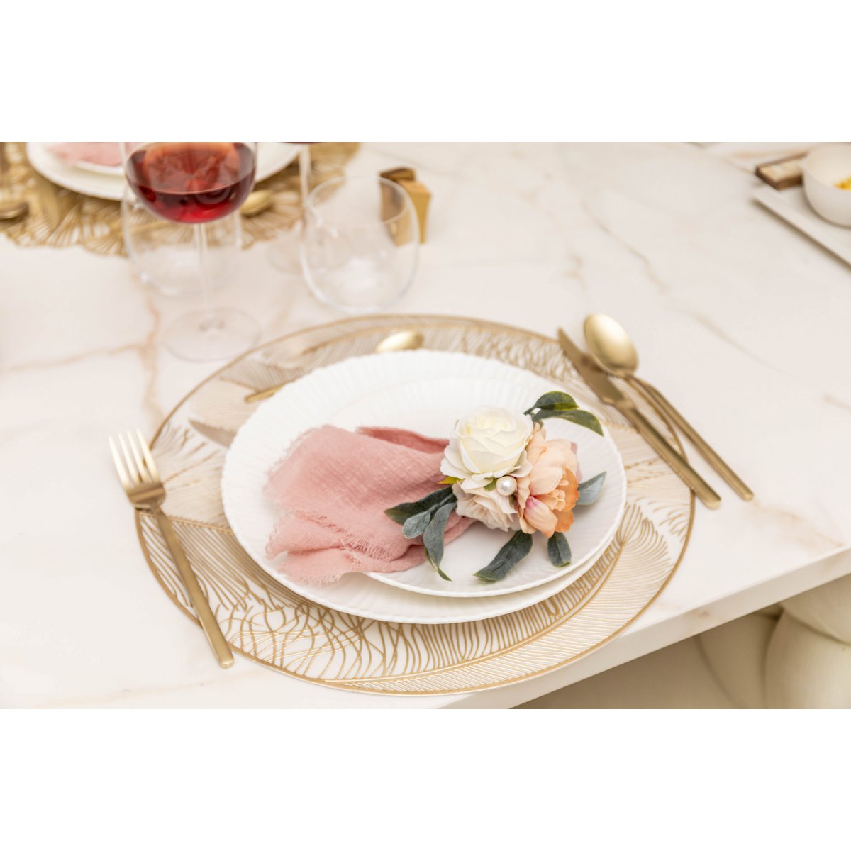 38cm golden round plate